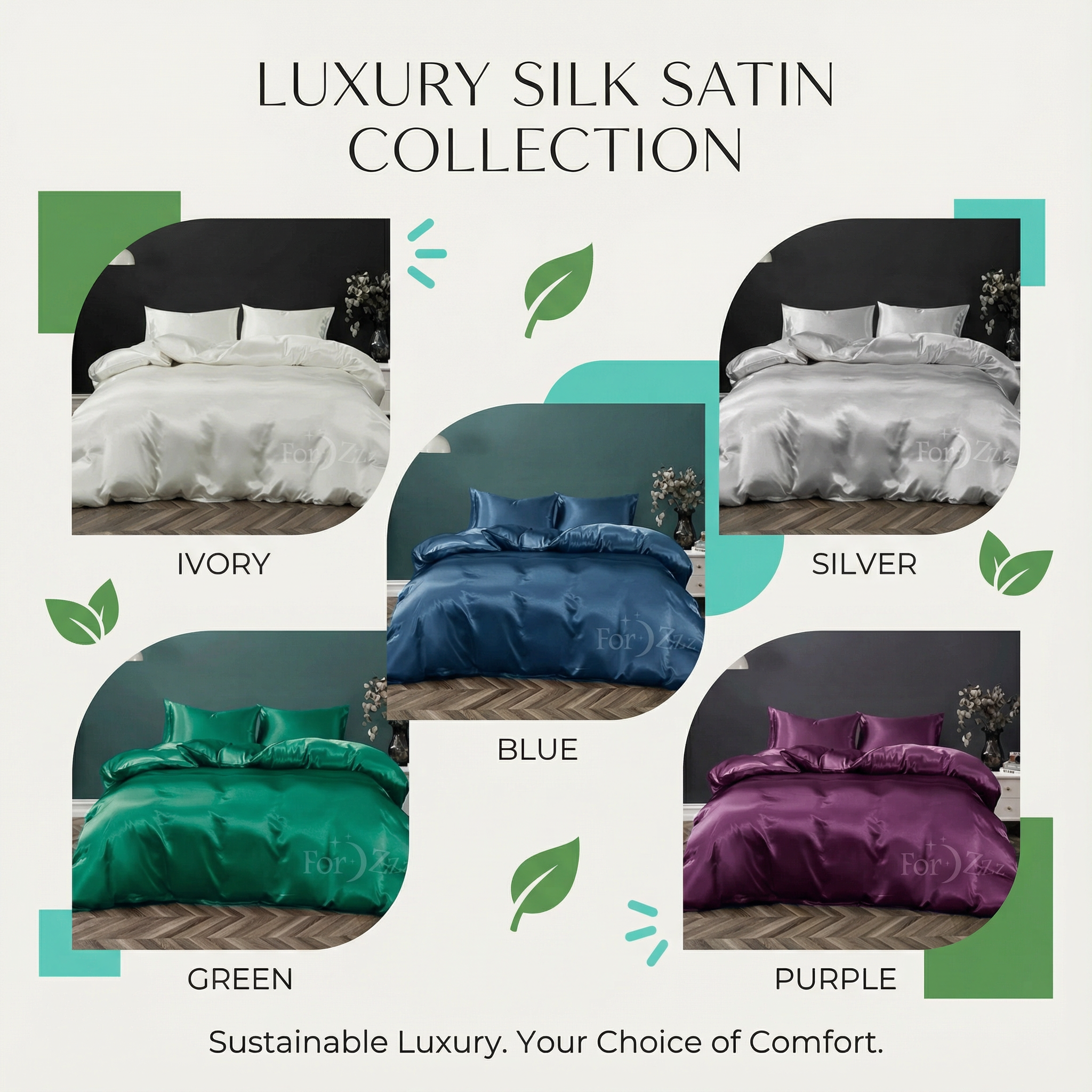 Silk Satin Quilt Cover Set – Smooth Hair, Glowing Skin, Luxe Sleep