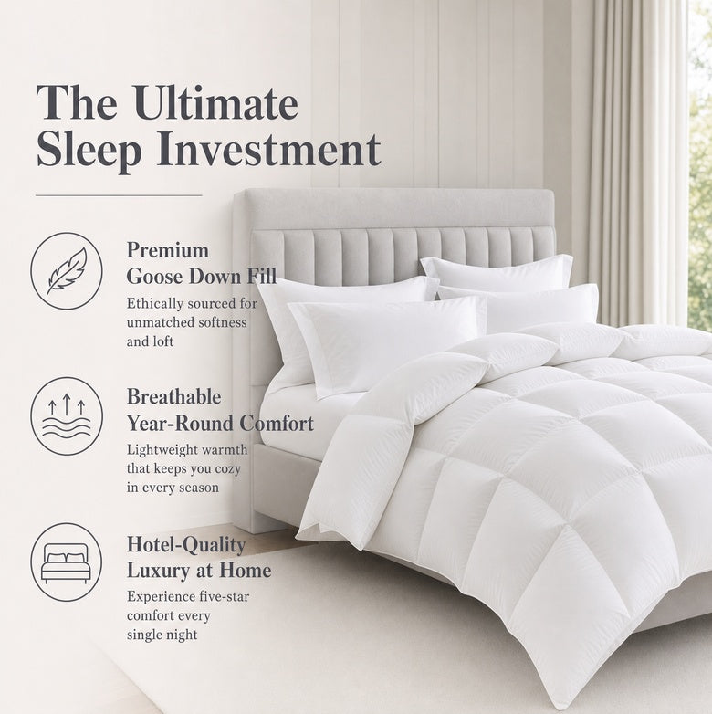 Goose Down Quilt – Lightweight Warmth, Hotel-Style Comfort
