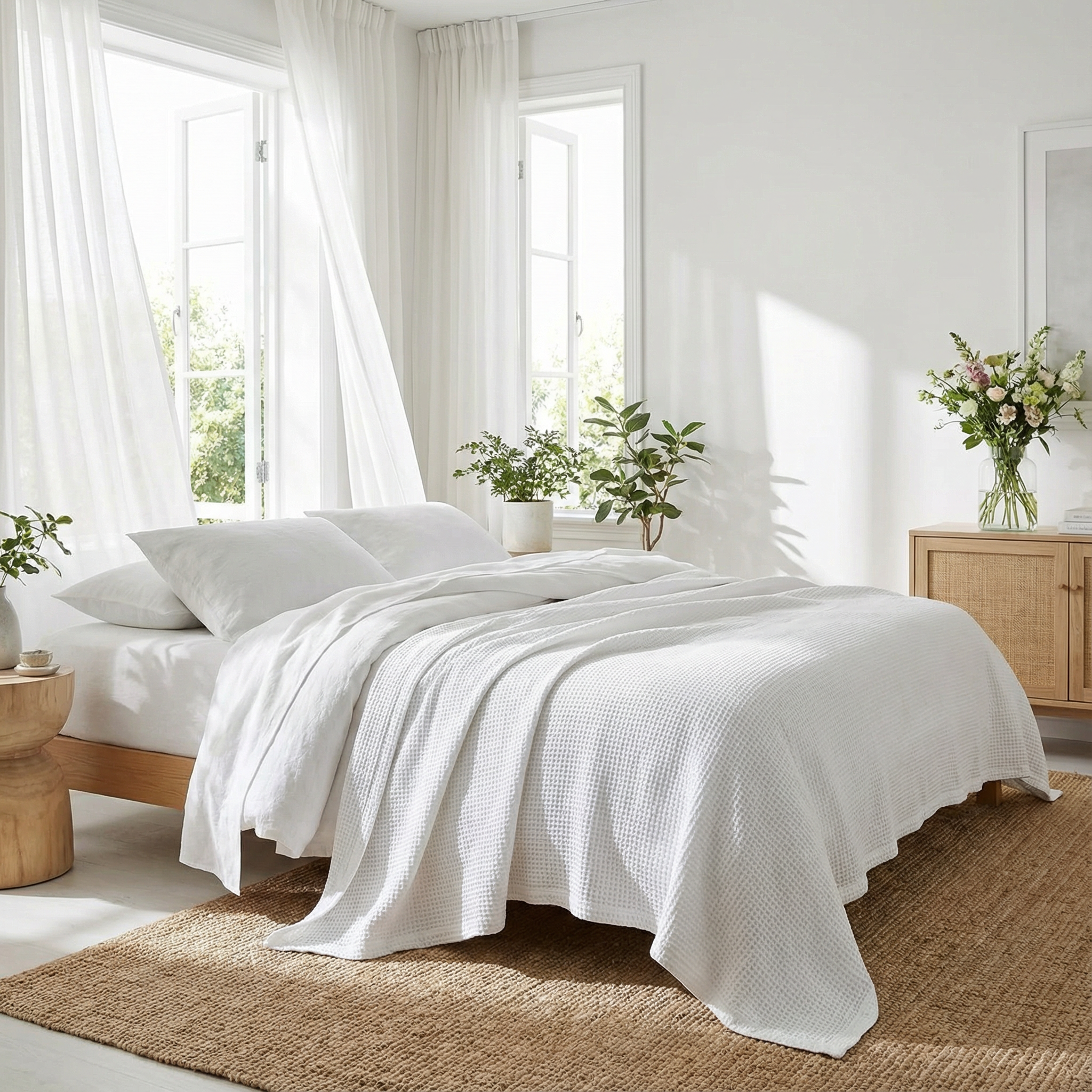 Bamboo Waffle Blanket – Boost Breathability, Elevate Comfort