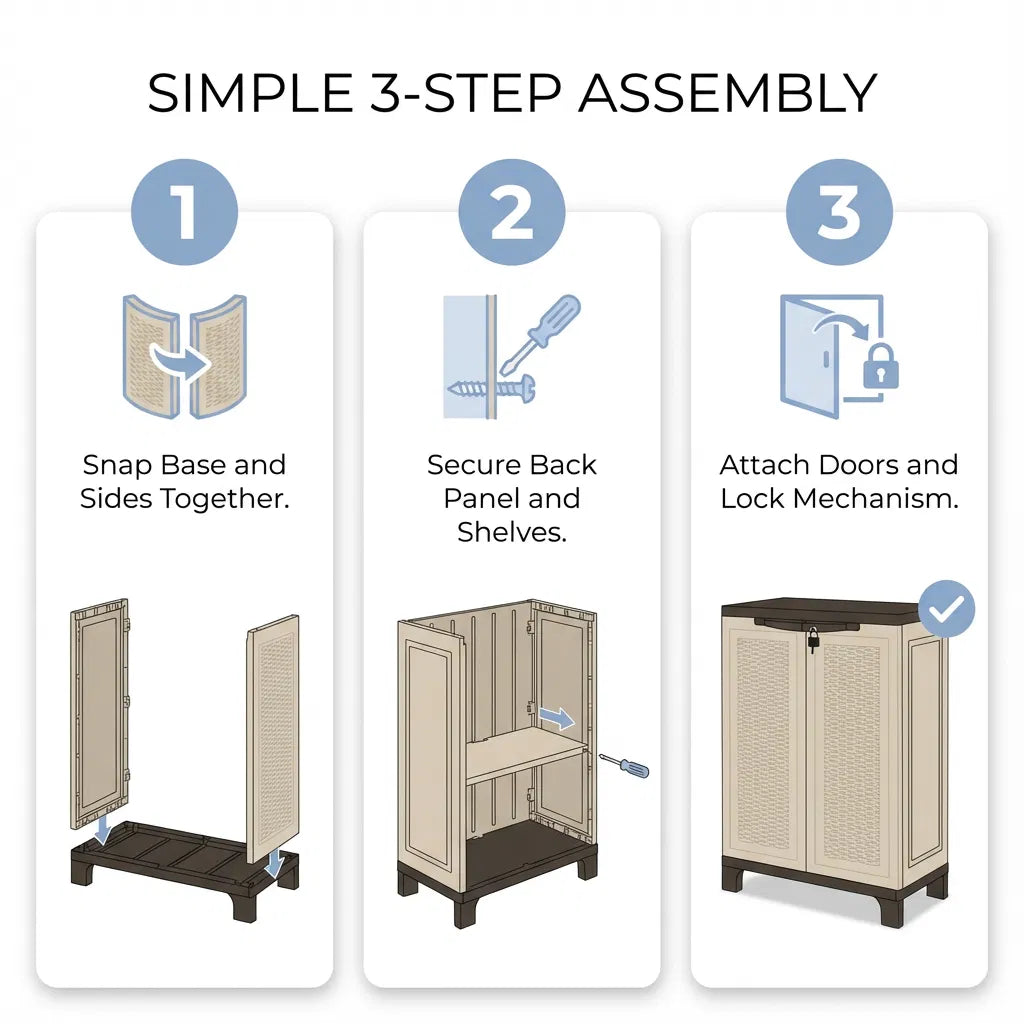 Rattan Outdoor Cabinet – Stylish Outdoor Storage, Declutter Instantly