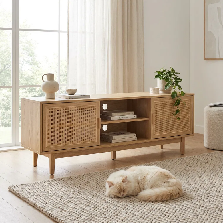 Rattan TV Unit – Elevate Your Space, Organise With Ease