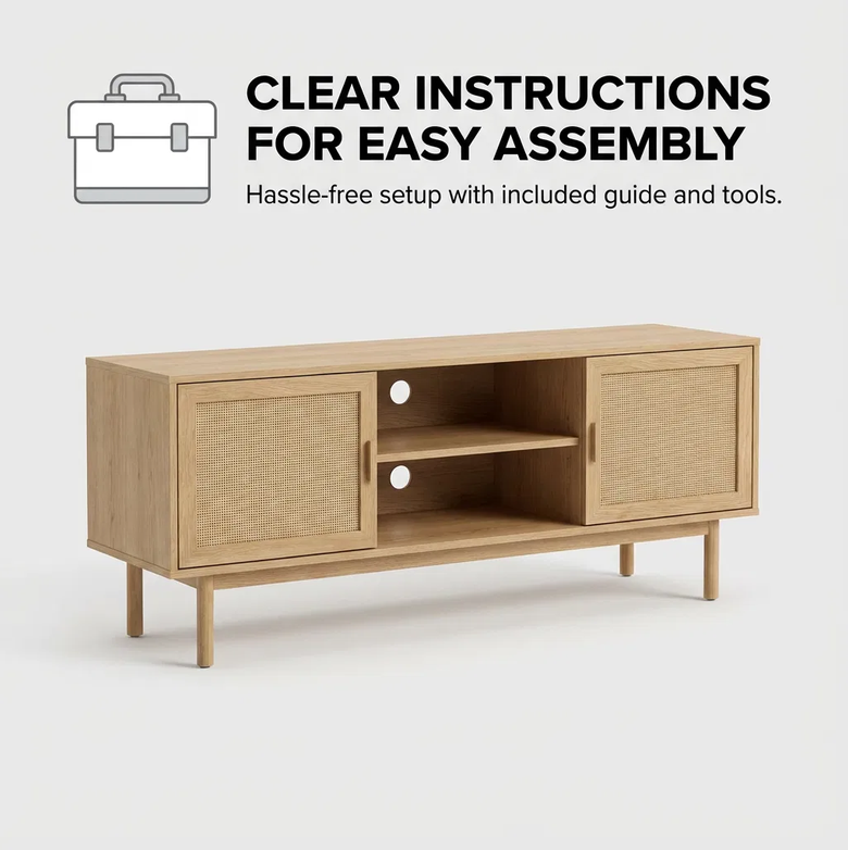 Rattan TV Unit – Elevate Your Space, Organise With Ease