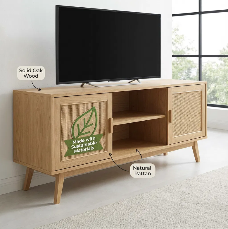 Rattan TV Unit – Elevate Your Space, Organise With Ease