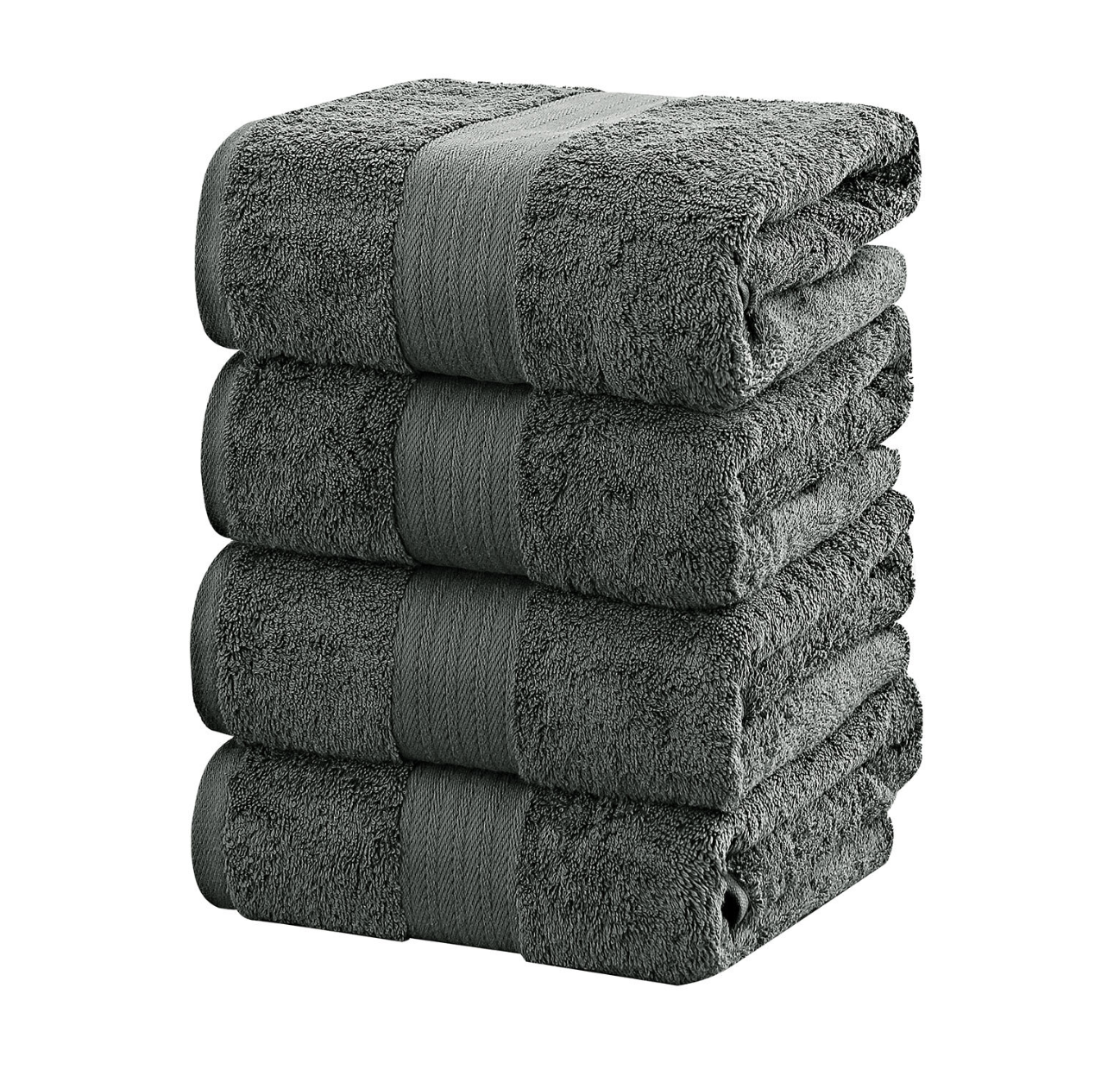 charcoal towels stacked hotel quality