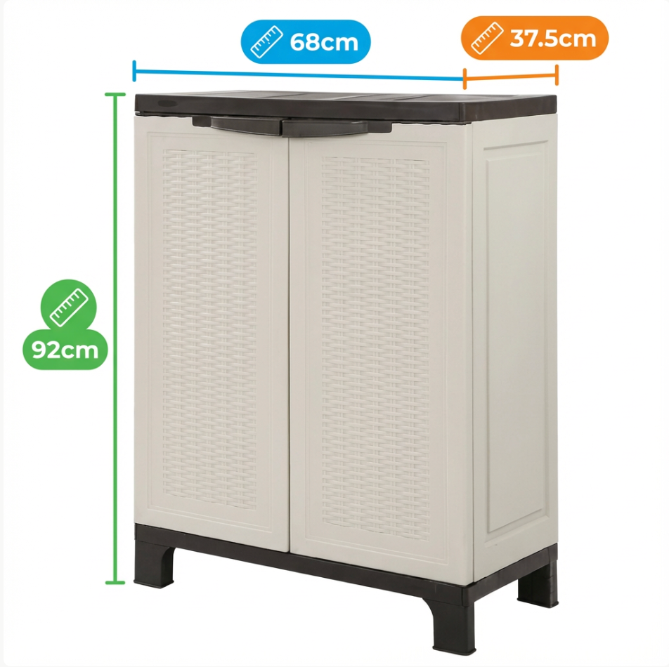 Rattan Outdoor Cabinet – Stylish Outdoor Storage, Declutter Instantly
