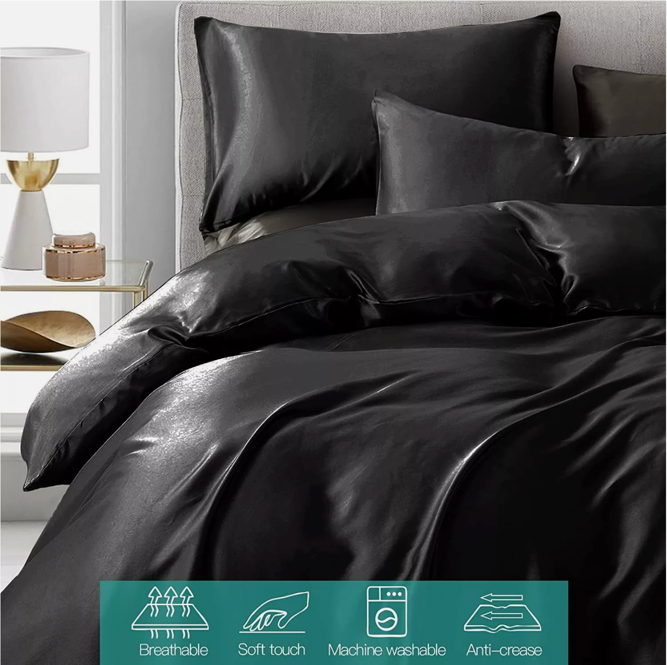 Silk Satin Quilt Cover Set – Smooth Hair, Glowing Skin, Luxe Sleep
