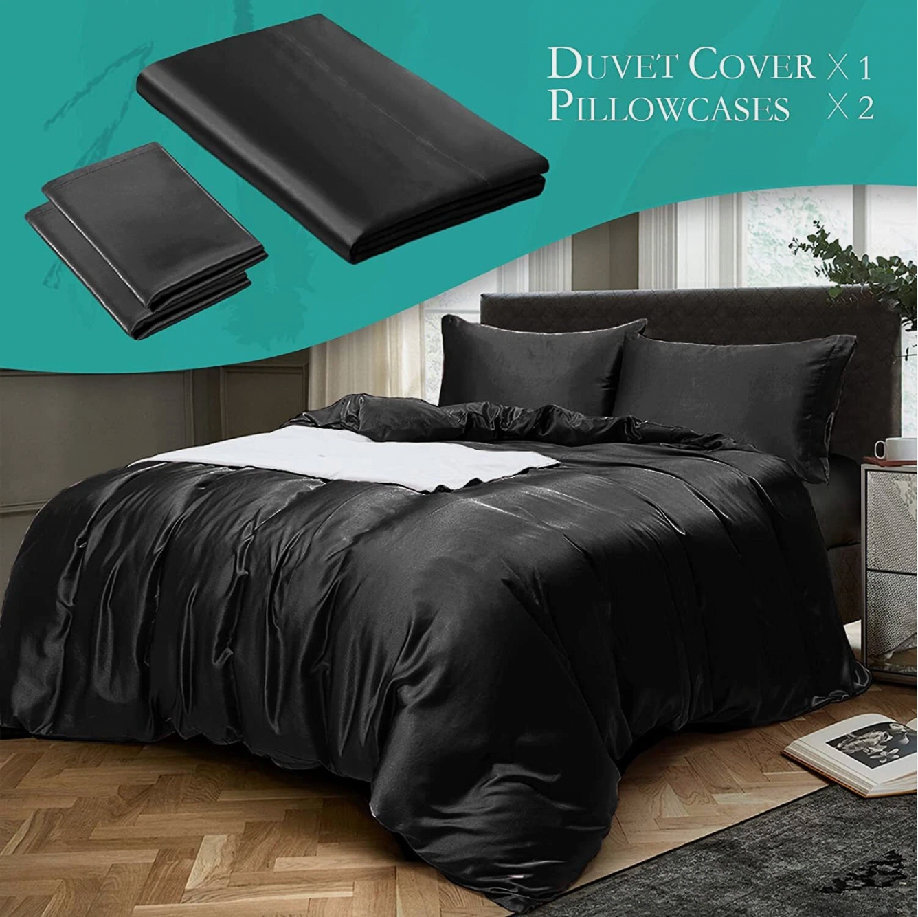 Silk Satin Quilt Cover Set – Smooth Hair, Glowing Skin, Luxe Sleep