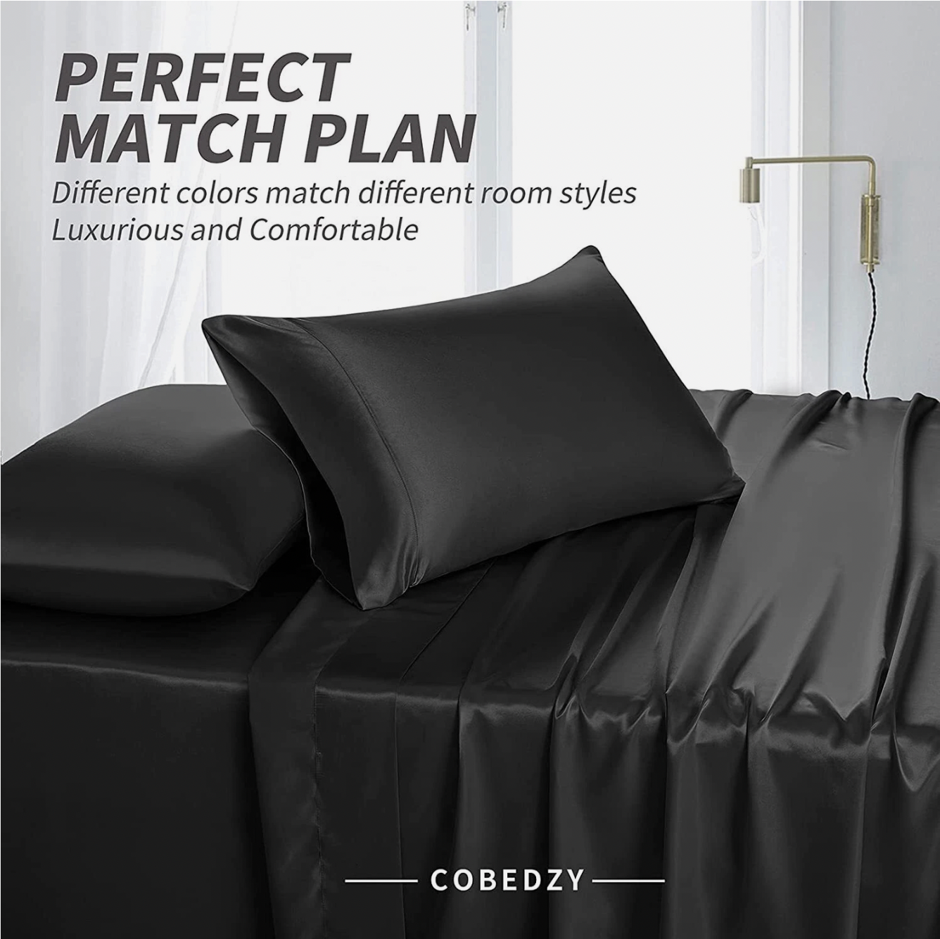 Silk Satin Sheet Set – Reduce Hair Frizz, Support Skin Hydration, Sleep in Smooth Luxury