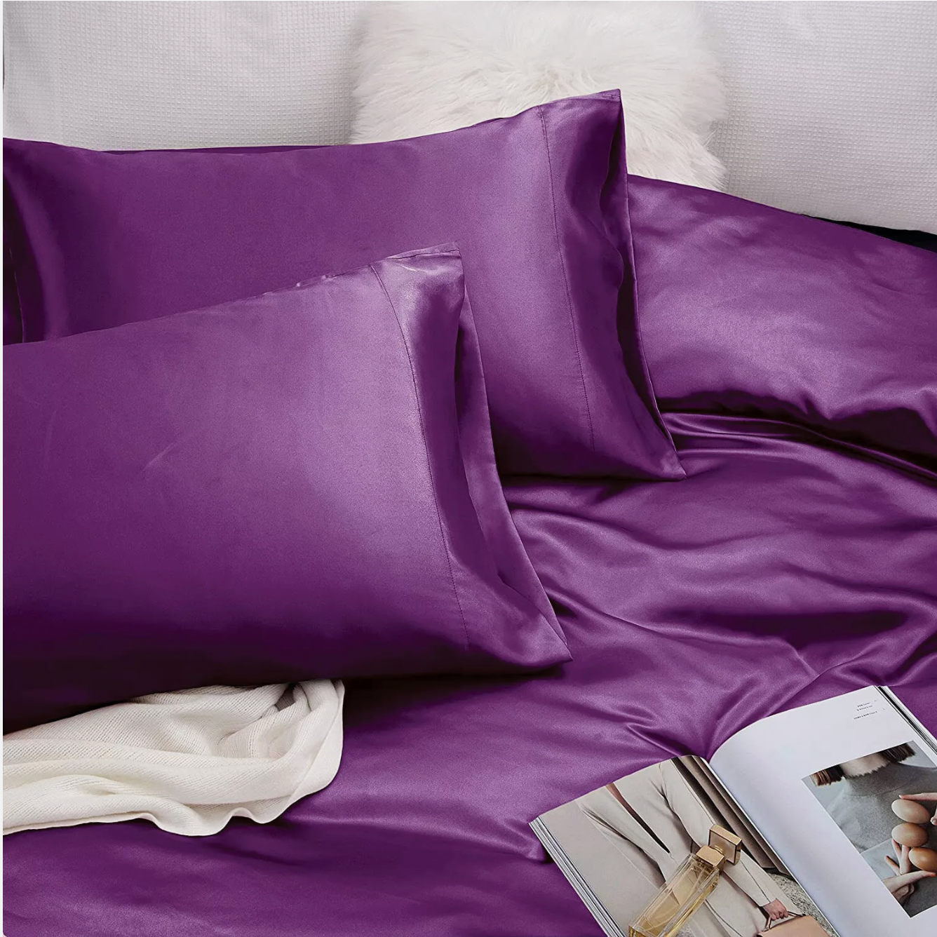 Silk Satin Sheet Set – Reduce Hair Frizz, Support Skin Hydration, Sleep in Smooth Luxury