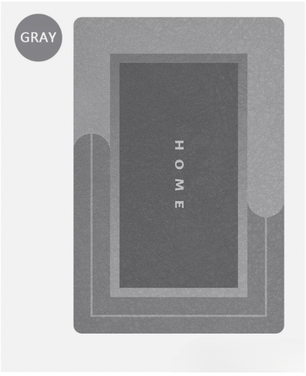 Black rectangle bath mat with soft-touch finish and stylish design