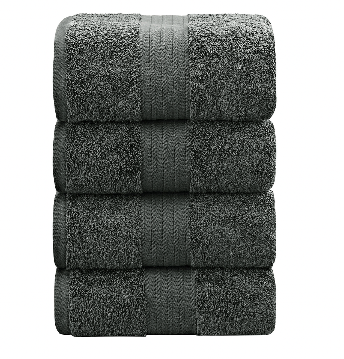 dark grey towels stacked luxury cotton