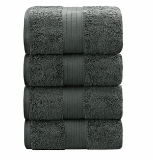 dark grey towels stacked luxury cotton