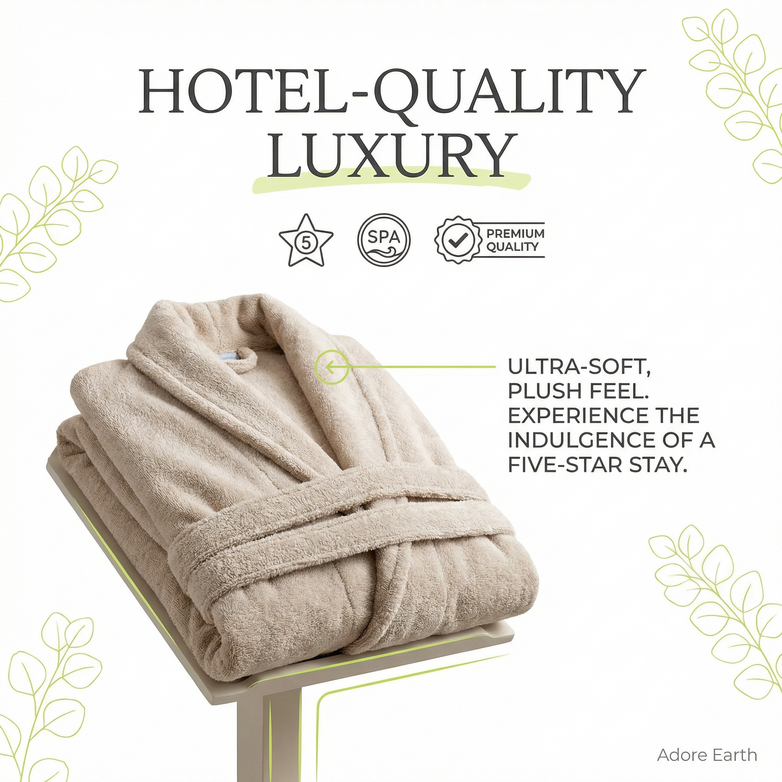 Premium Cotton Bathrobe - Spa-Level Softness, Hotel Luxury