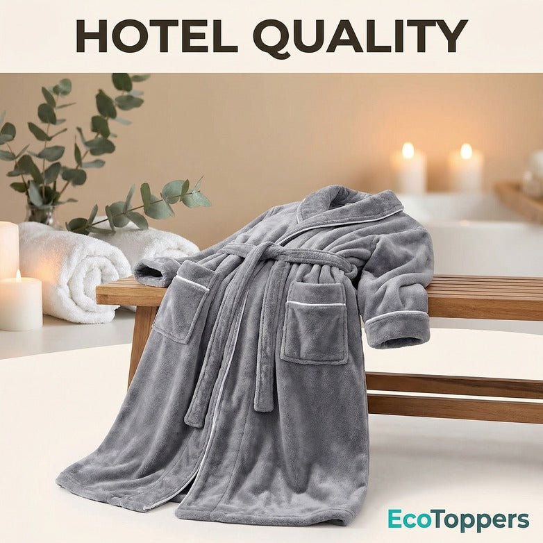 Fleece Dressing Gown – Stay Warm All Night, Unisex Plush Long Robe