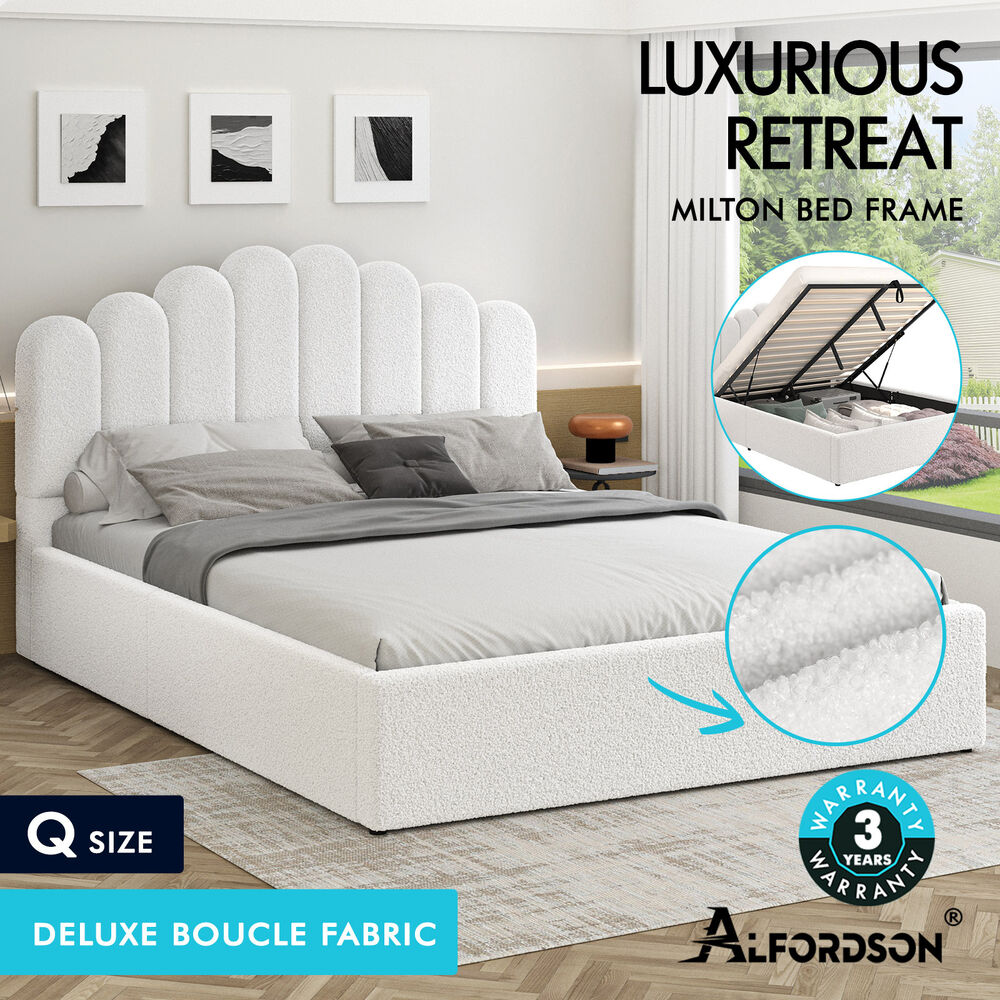 LED Gas Lift Bed - Clear Bedroom Clutter, Customise Ambience Lighting Fast