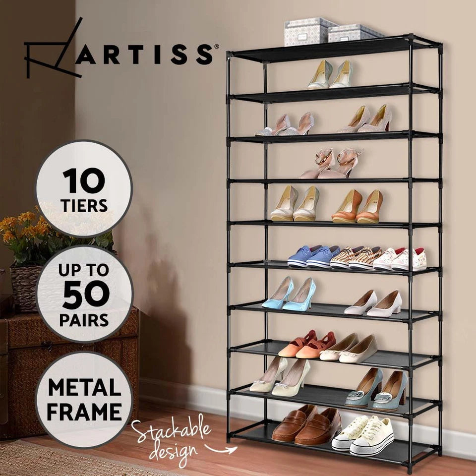 10-Tier Shoe Rack – Maximise Space, Keep Every Pair Organised
