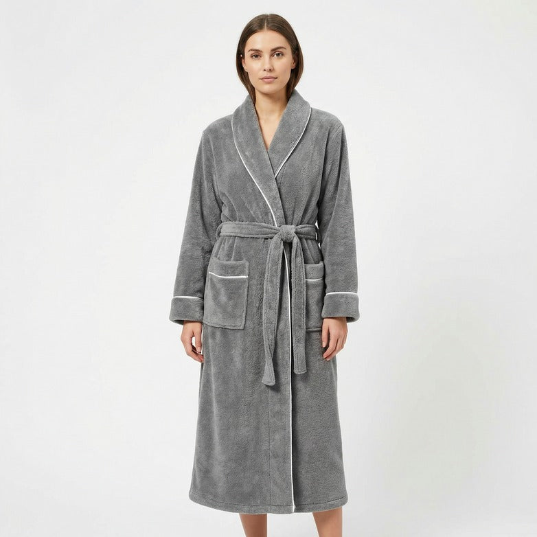 Fleece Dressing Gown – Stay Warm All Night, Unisex Plush Long Robe