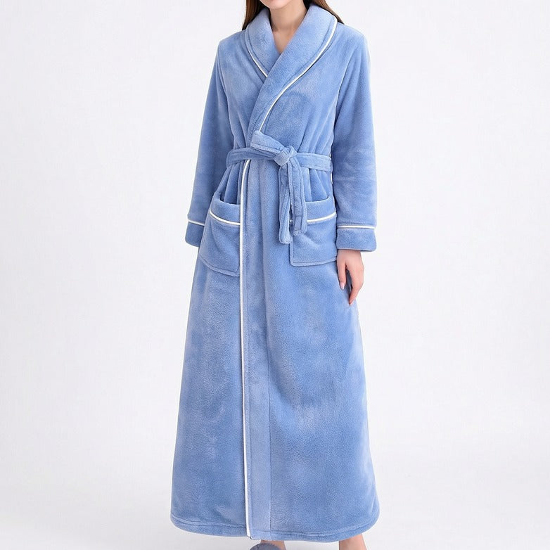 Fleece Dressing Gown – Stay Warm All Night, Unisex Plush Long Robe