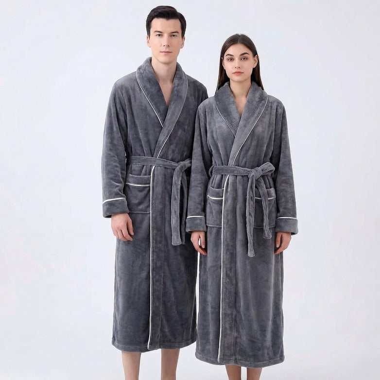 Fleece Dressing Gown – Stay Warm All Night, Unisex Plush Long Robe