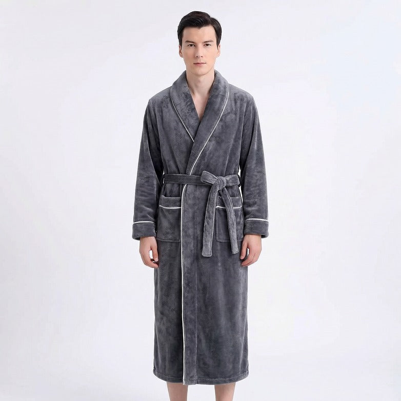 Fleece Dressing Gown – Stay Warm All Night, Unisex Plush Long Robe