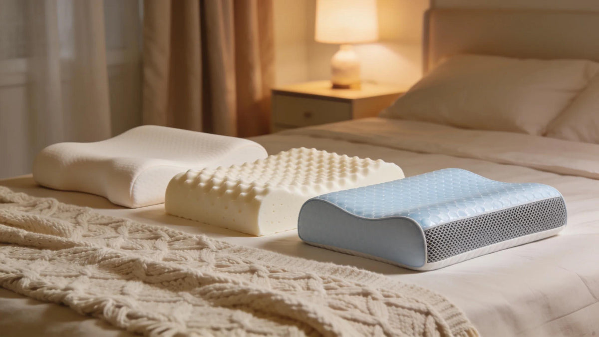 Pillows ideal for sleep positions displayed on a cozy bed to emphasise comfort and selection