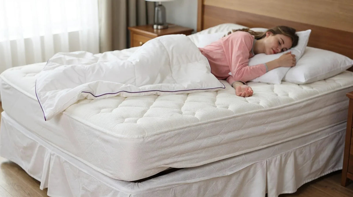 A topper cushions a sagging mattress but cannot rebuild broken internal support. Dips form because
