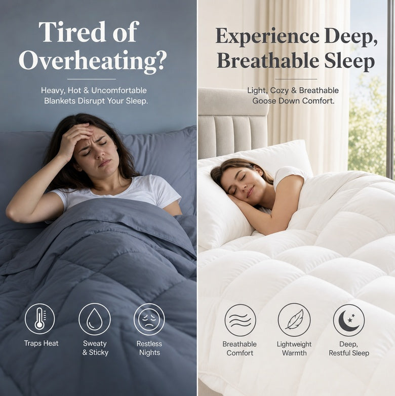 Goose Down Quilt  – Lightweight Warmth, Hotel-Style Comfort