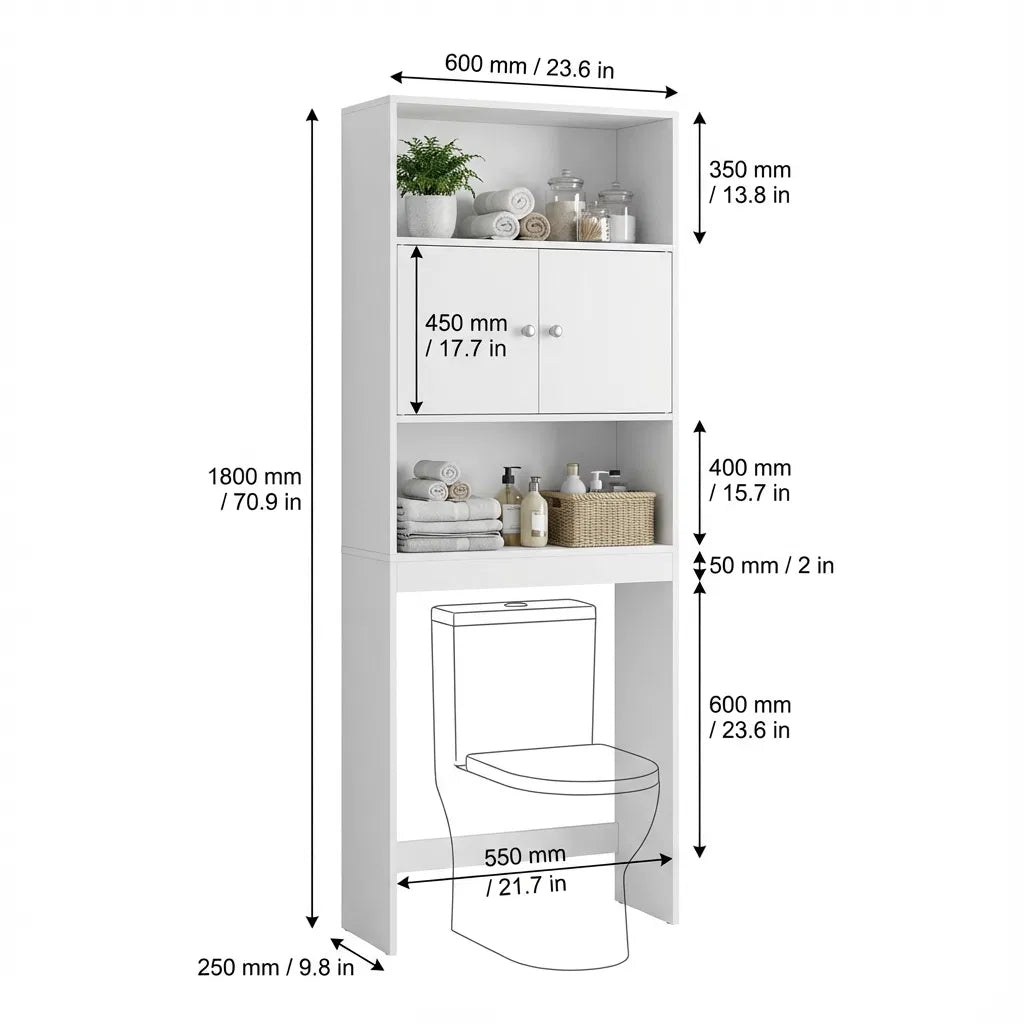 Laundry Cabinet Shelf – Over Toilet Shelf, Maximise Space, Declutter Instantly