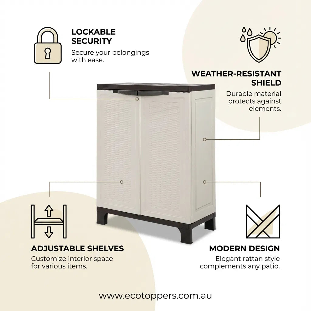 Rattan Outdoor Cabinet – Stylish Outdoor Storage, Declutter Instantly