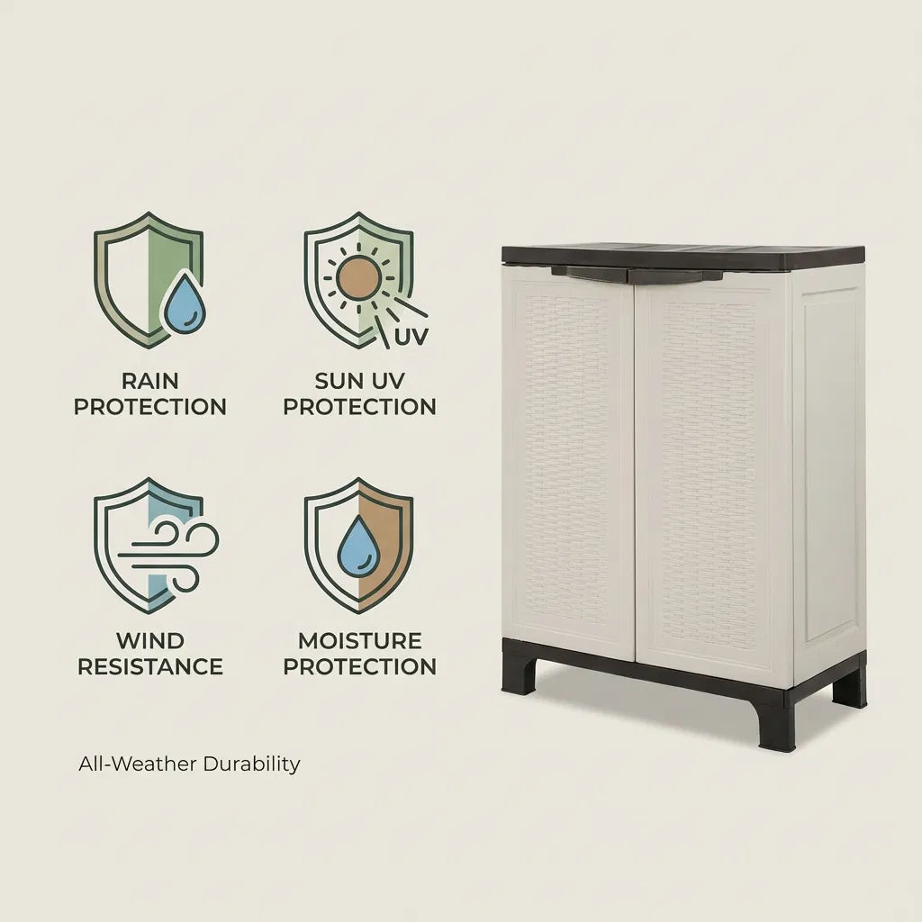 Rattan Outdoor Cabinet – Stylish Outdoor Storage, Declutter Instantly