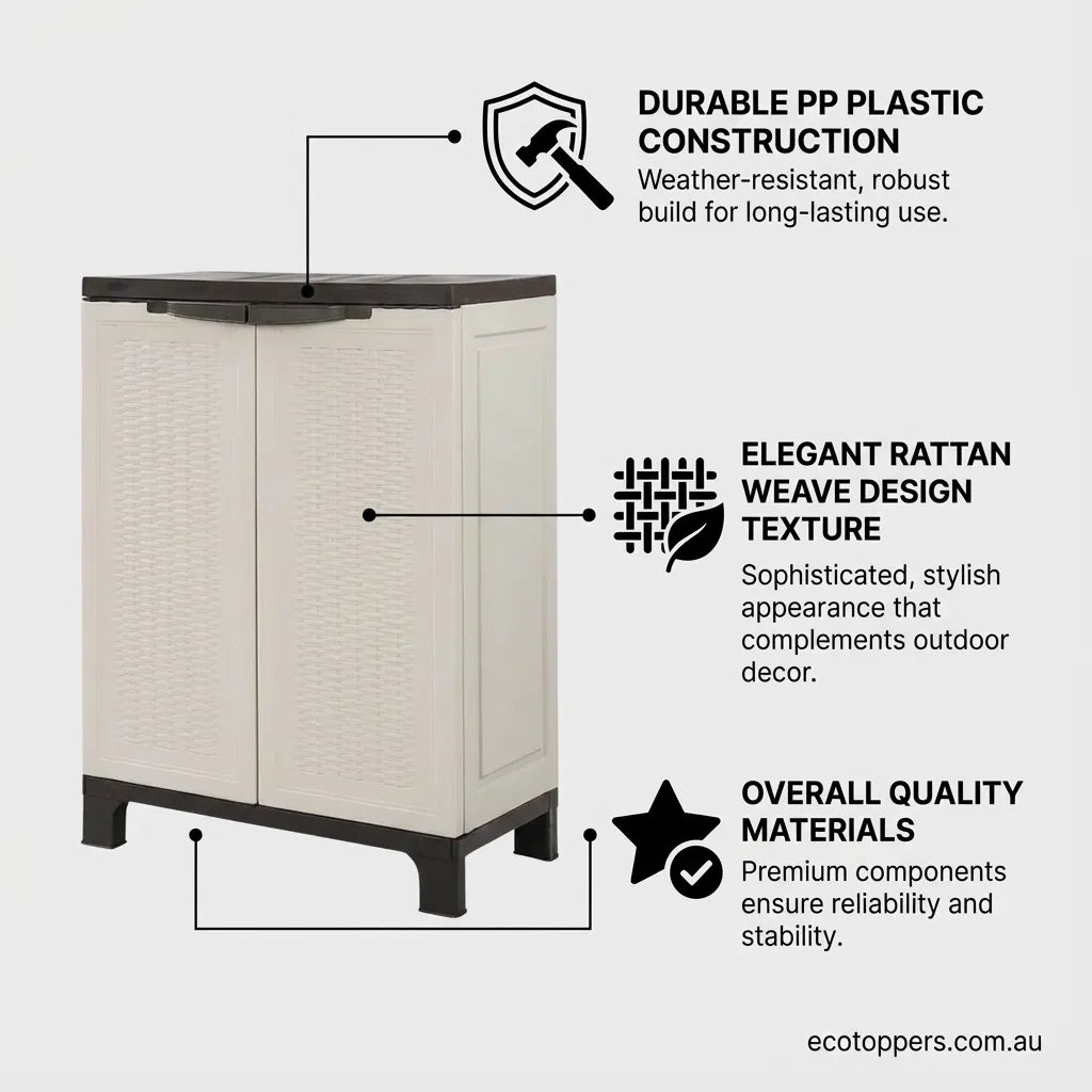 Rattan Outdoor Cabinet – Stylish Outdoor Storage, Declutter Instantly