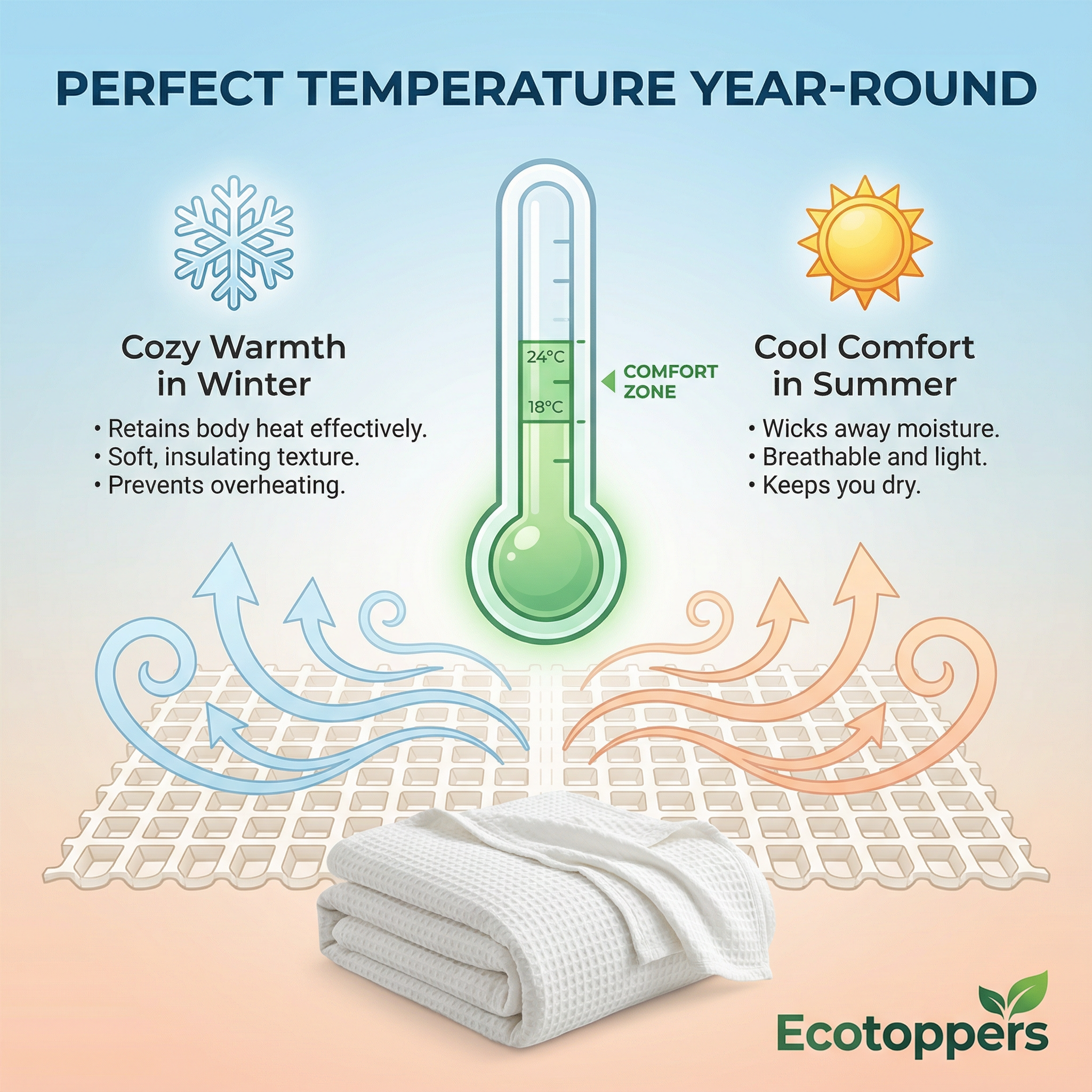 Bamboo Waffle Blanket – Boost Breathability, Elevate Comfort