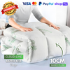 bamboo mattress topper white plush breathable design