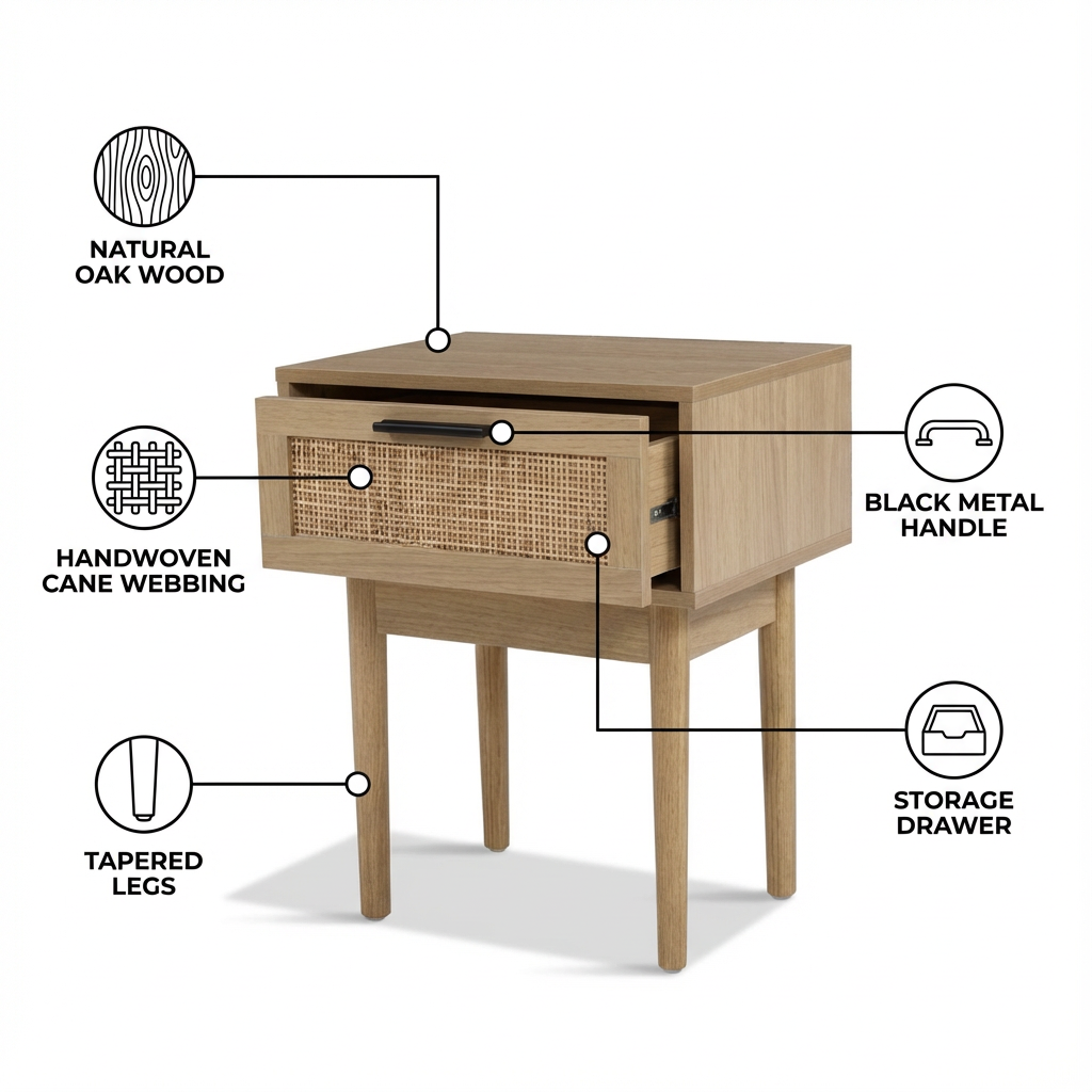 Rattan Bedside Table  – Add Natural Style, Maximise Storage Space