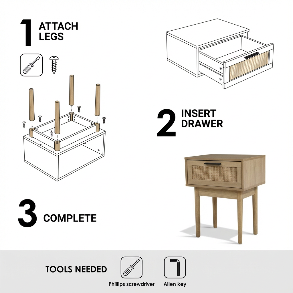 Rattan Bedside Table  – Add Natural Style, Maximise Storage Space