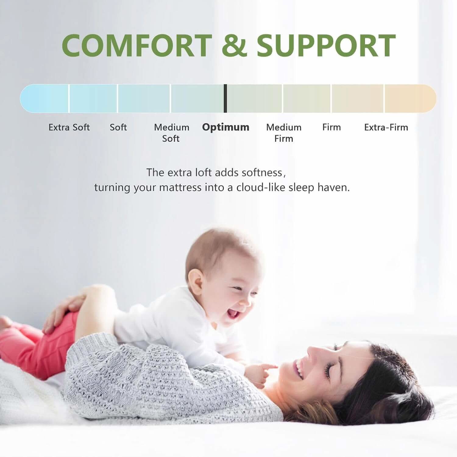 Soft and supportive mattress topper for extra comfort – Designed to enhance sleep quality and protect your mattress