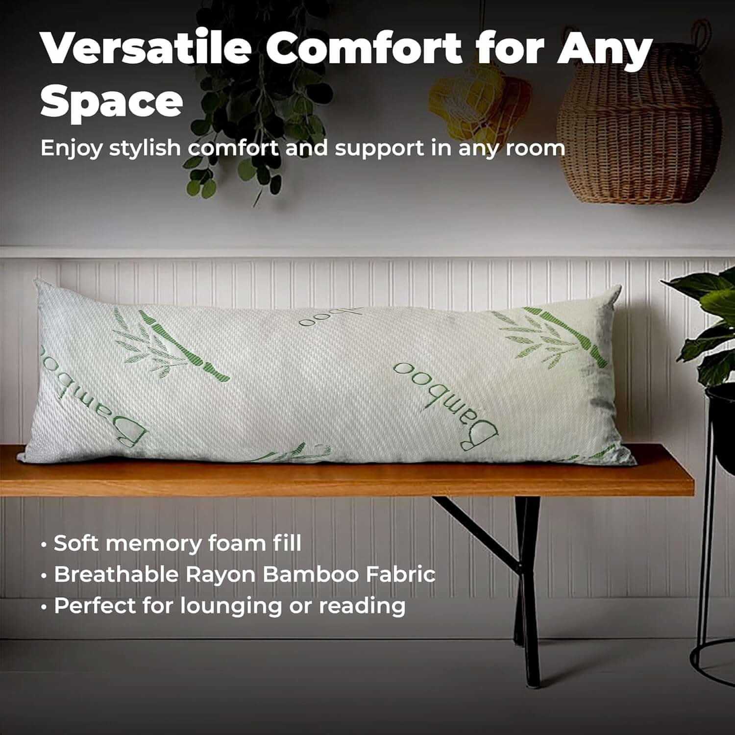 'Versatile bamboo body pillow for any space – Premium body pillow designed for superior comfort and full-body support.
