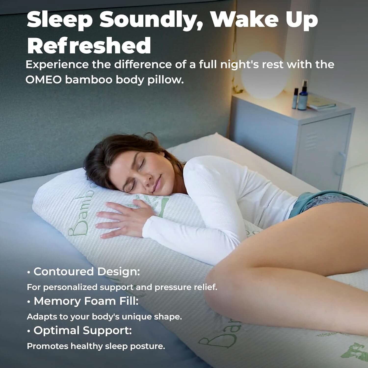 Sleep soundly with a bamboo body pillow – Soft and ergonomic body pillow for full-body support and relaxation
