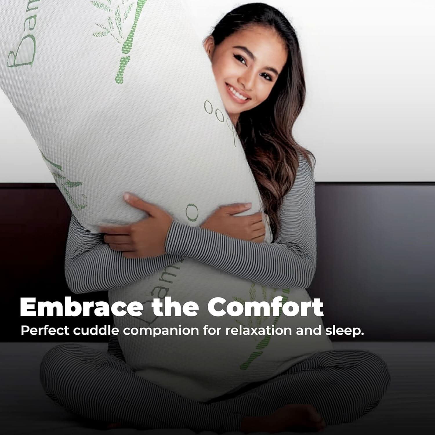 Cozy bamboo body pillow for ultimate comfort – Soft and supportive body pillow perfect for relaxation and restful sleep.