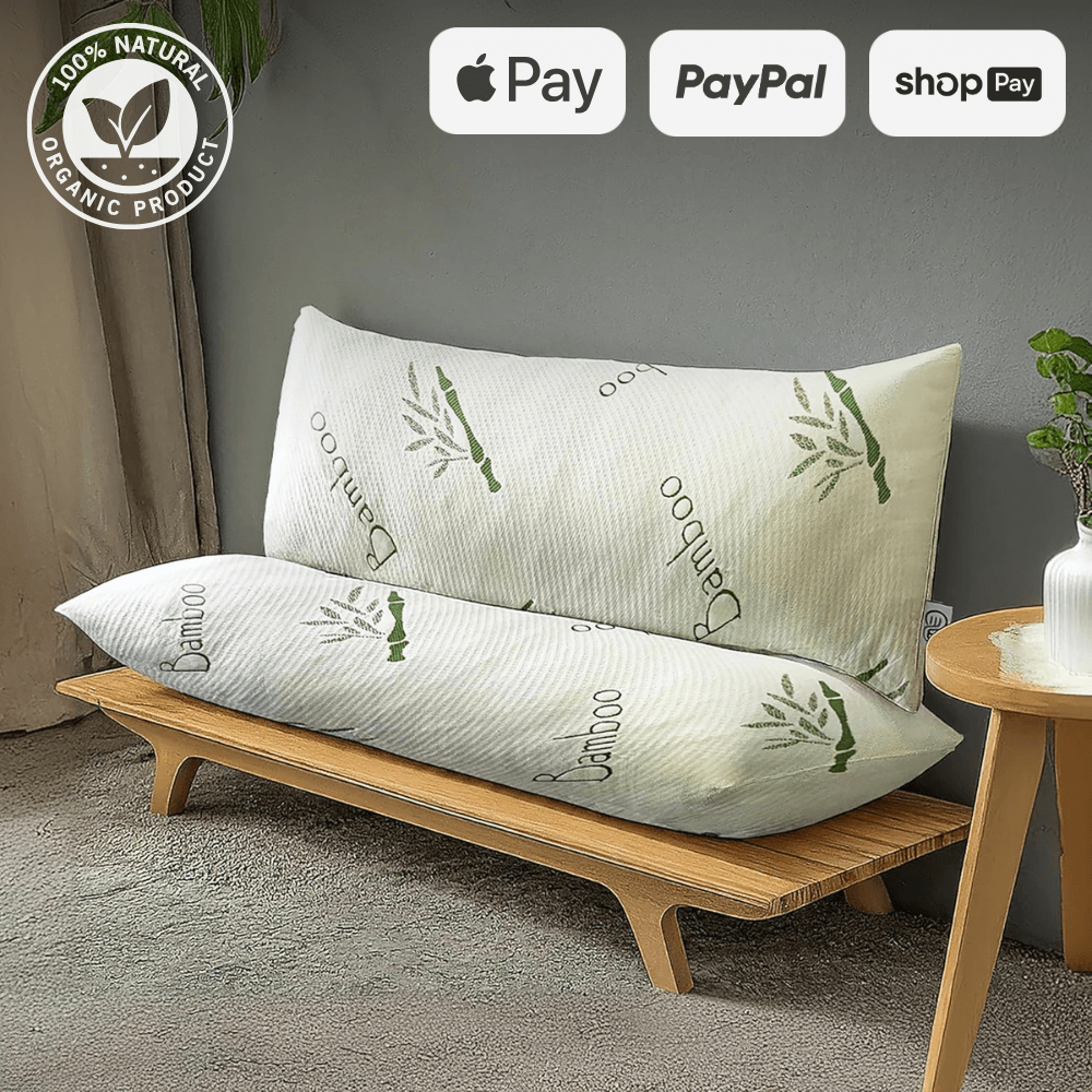 Comfortable bamboo body pillow on a modern sofa – Ultra-soft and supportive body pillows designed for relaxation and full-body support.