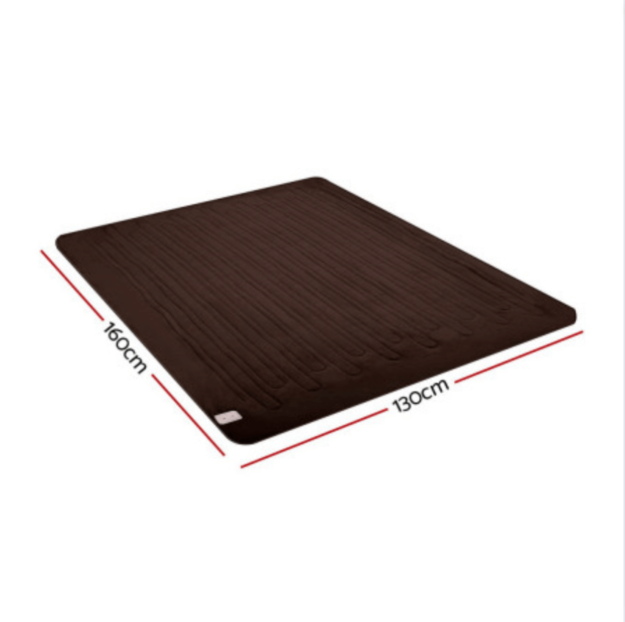 Brown rectangular mat measuring 160cm by 130cm