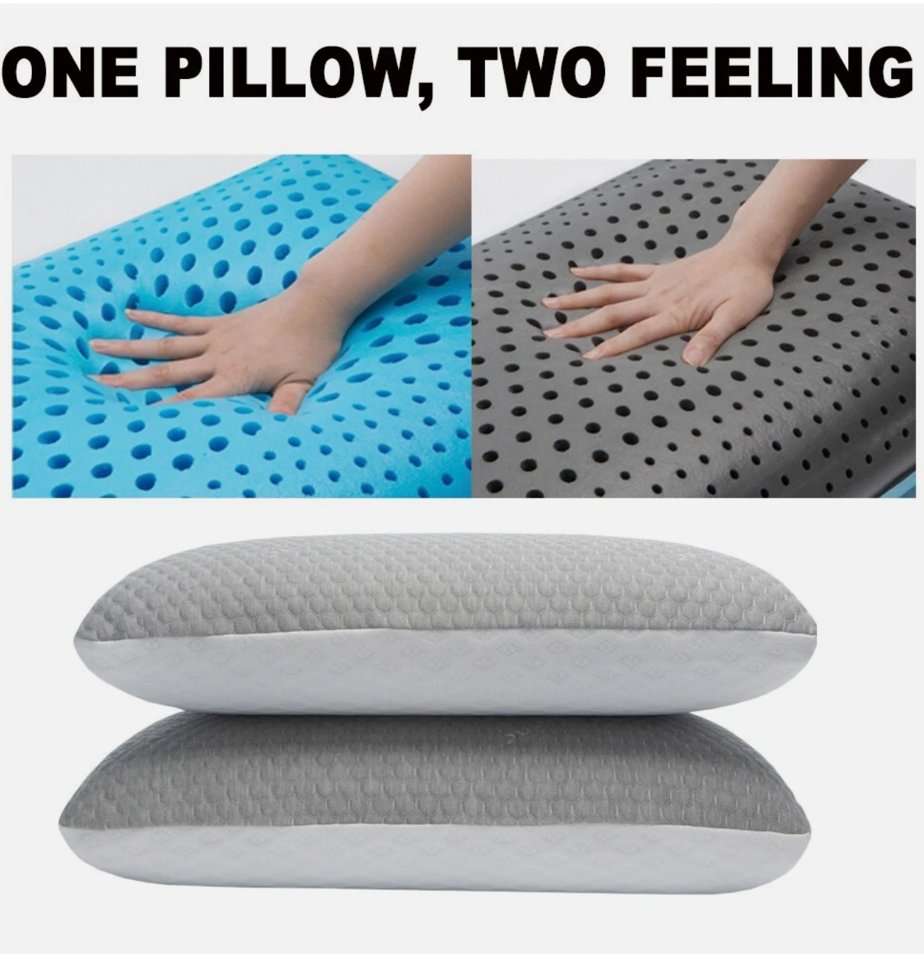 cooling pillow hand test showing pressure relief