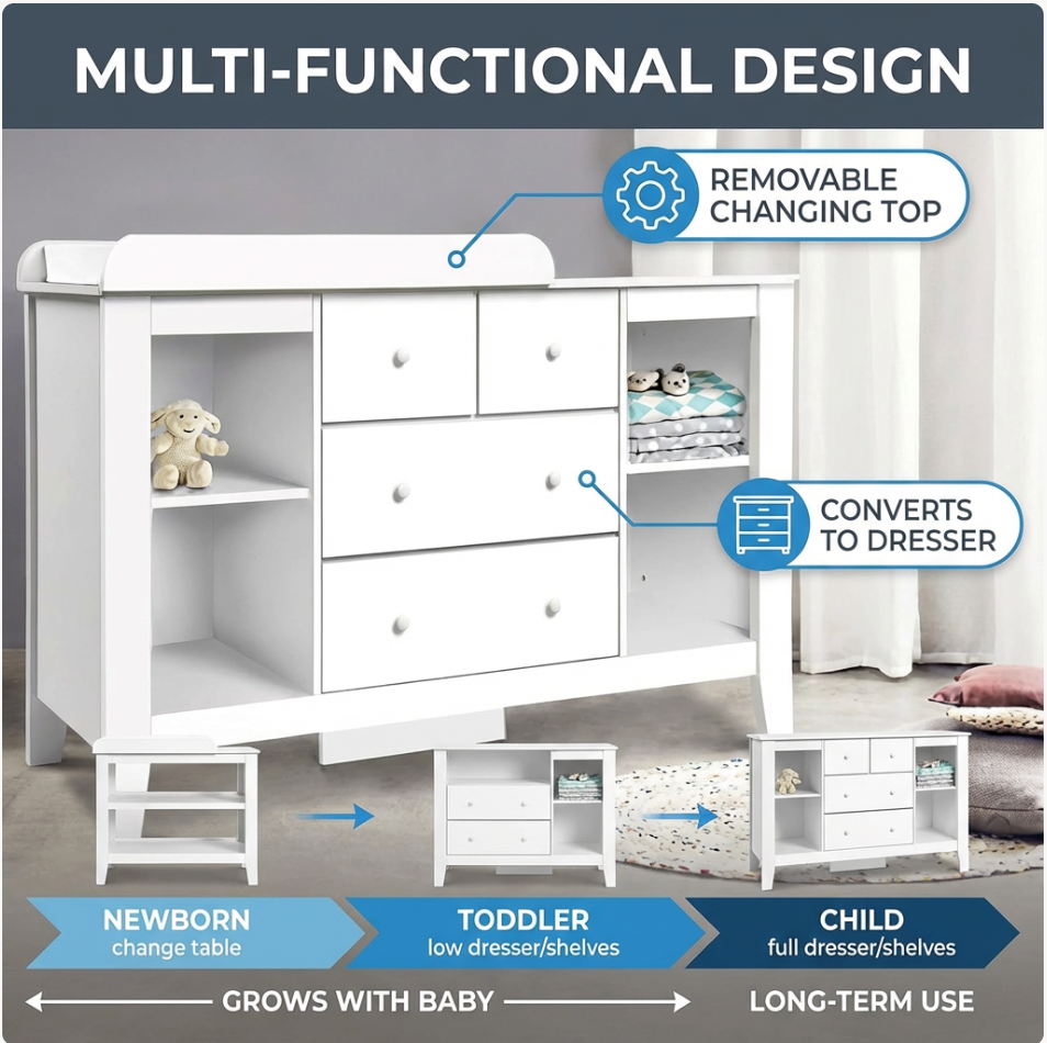 Baby Change Table – Keep Nappy Time Organised, Stress-Free & Safe