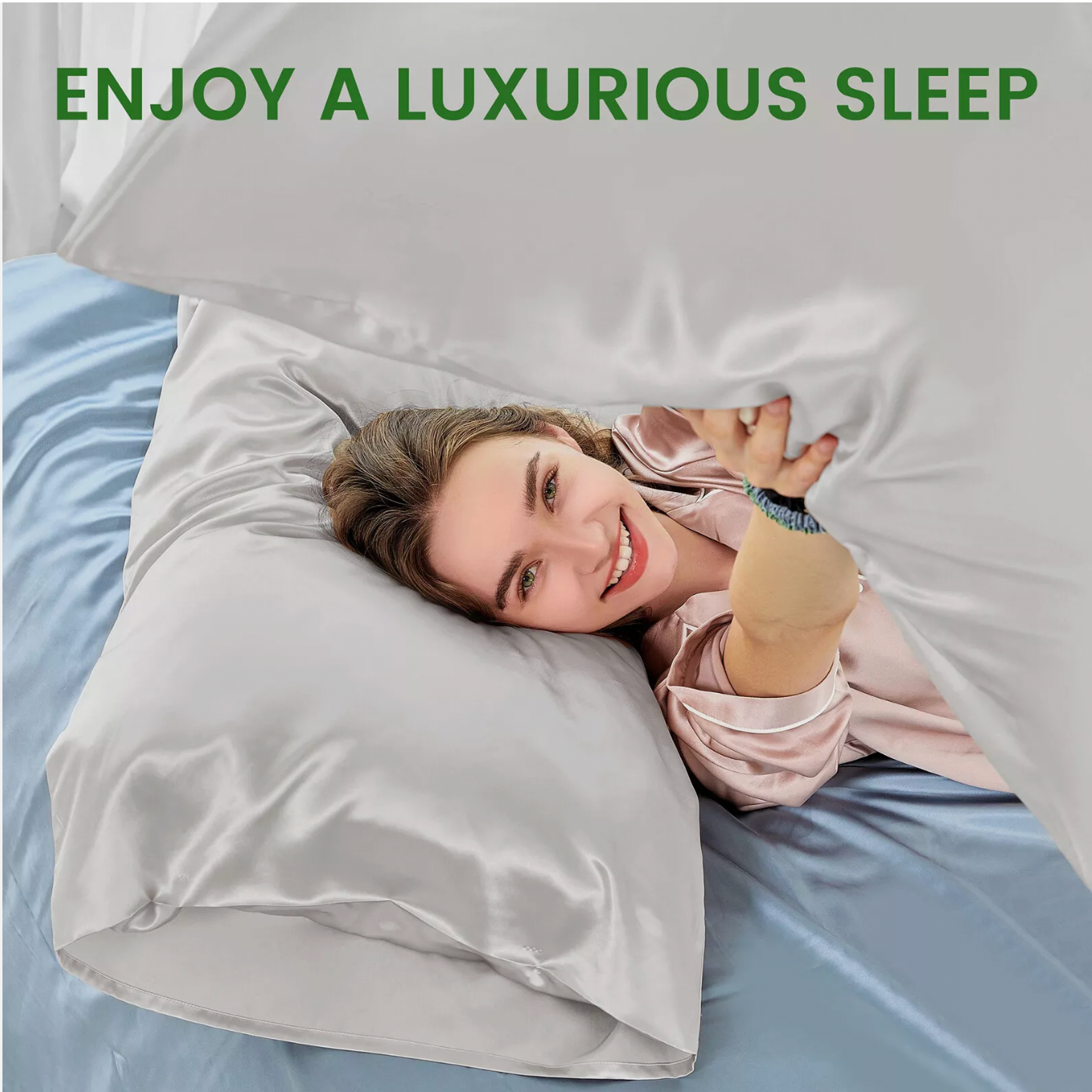 Bamboo Pillowcase  – Sleep Cooler, Reduce Frizz & Wake Up Refreshed