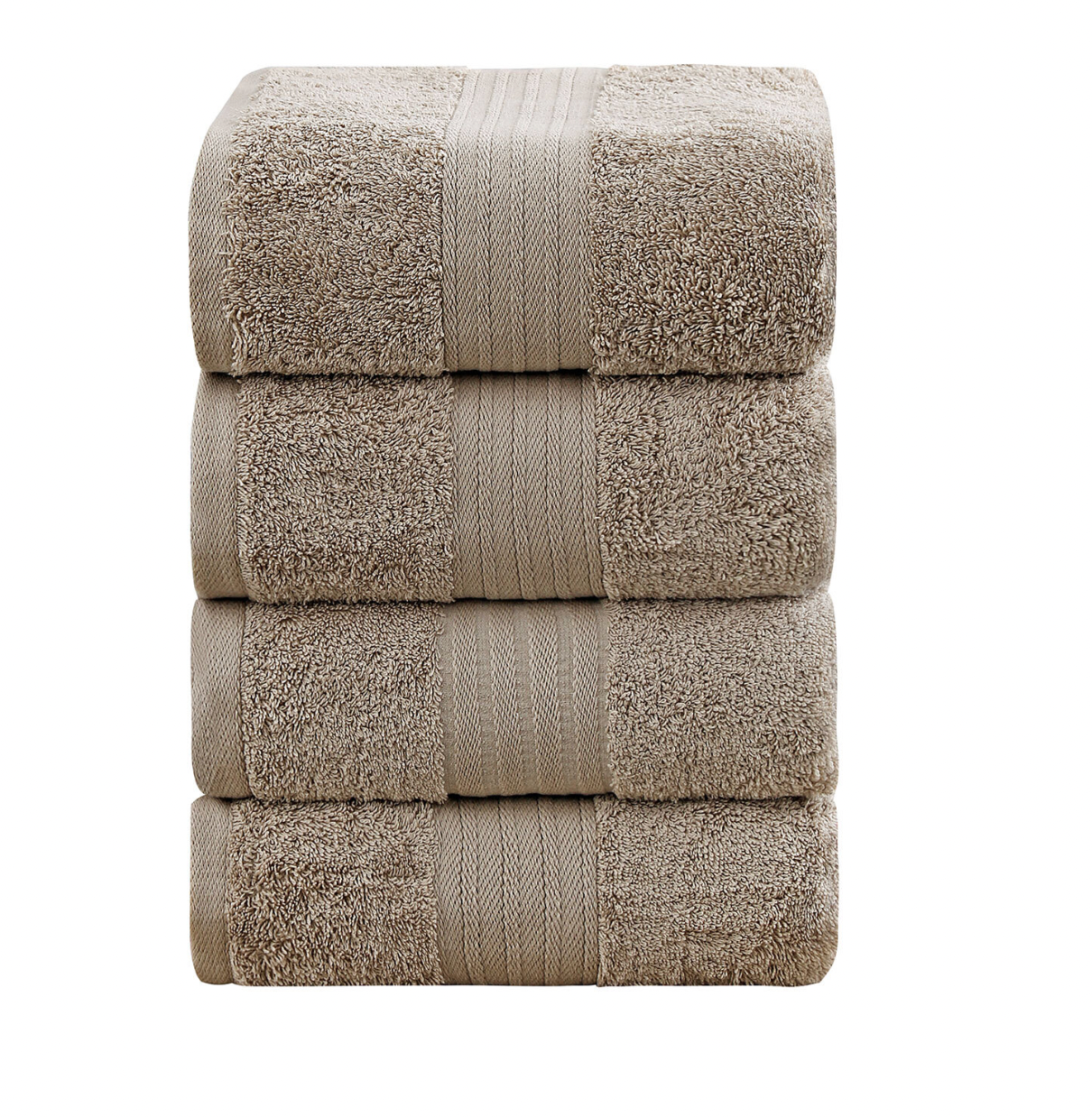beige towels stacked set bathroom essentials