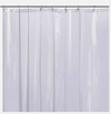 white shower curtain with lightweight waterproof fabric