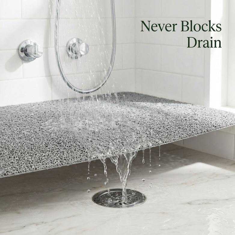 Hydro Wonder Shower Mat – Non-Slip Safety, Zero Drain Blockage, Pure Comfort