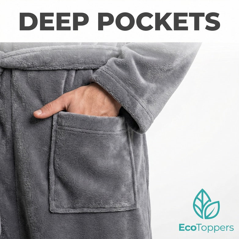 Fleece Dressing Gown – Stay Warm All Night, Unisex Plush Long Robe