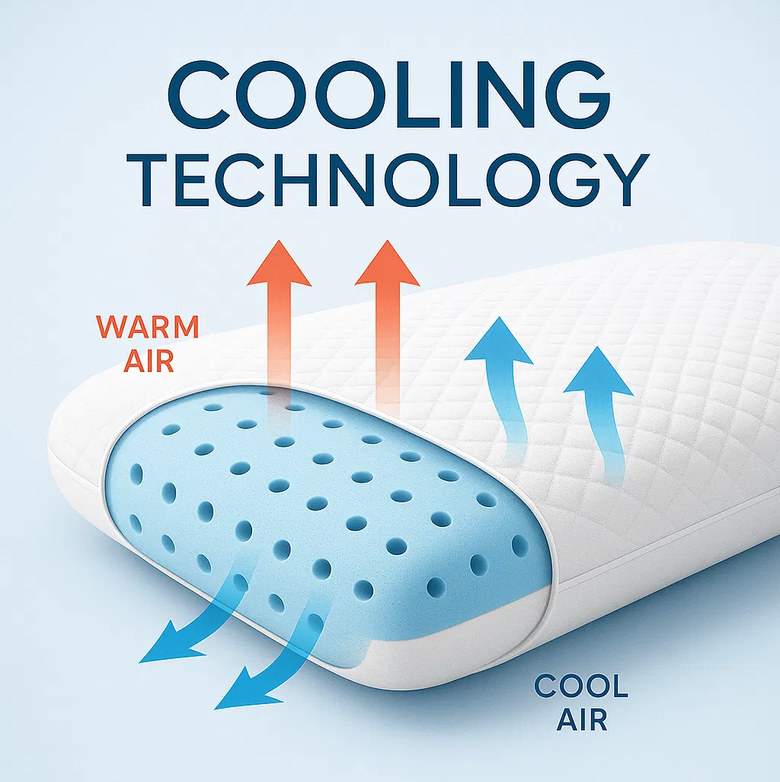 cooling pillow airflow cooling technology diagram