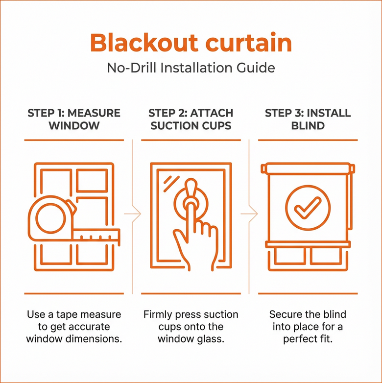 blockout blinds features diagram showing sizing cutting and installation options